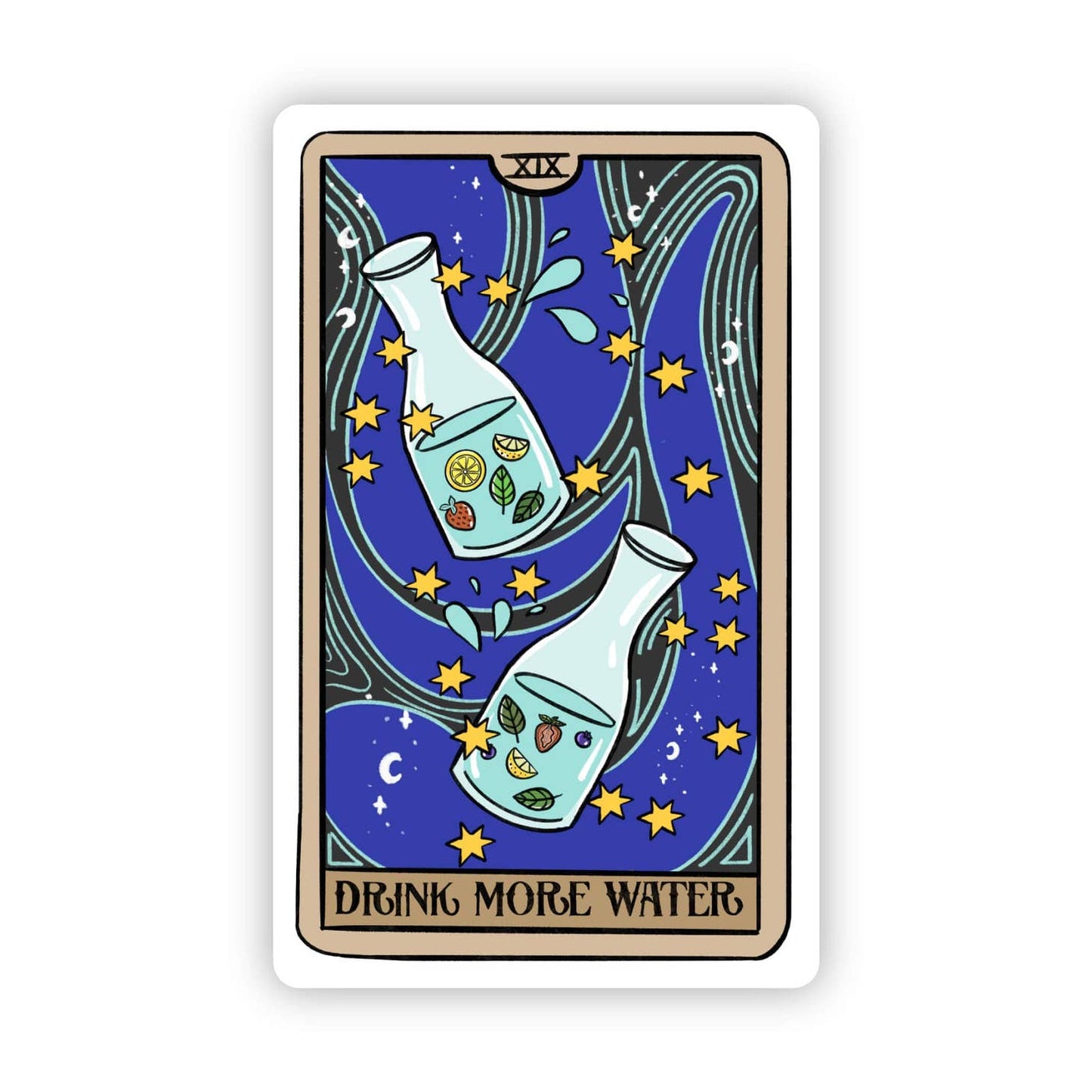 Drink More Water Tarot Vinyl Sticker