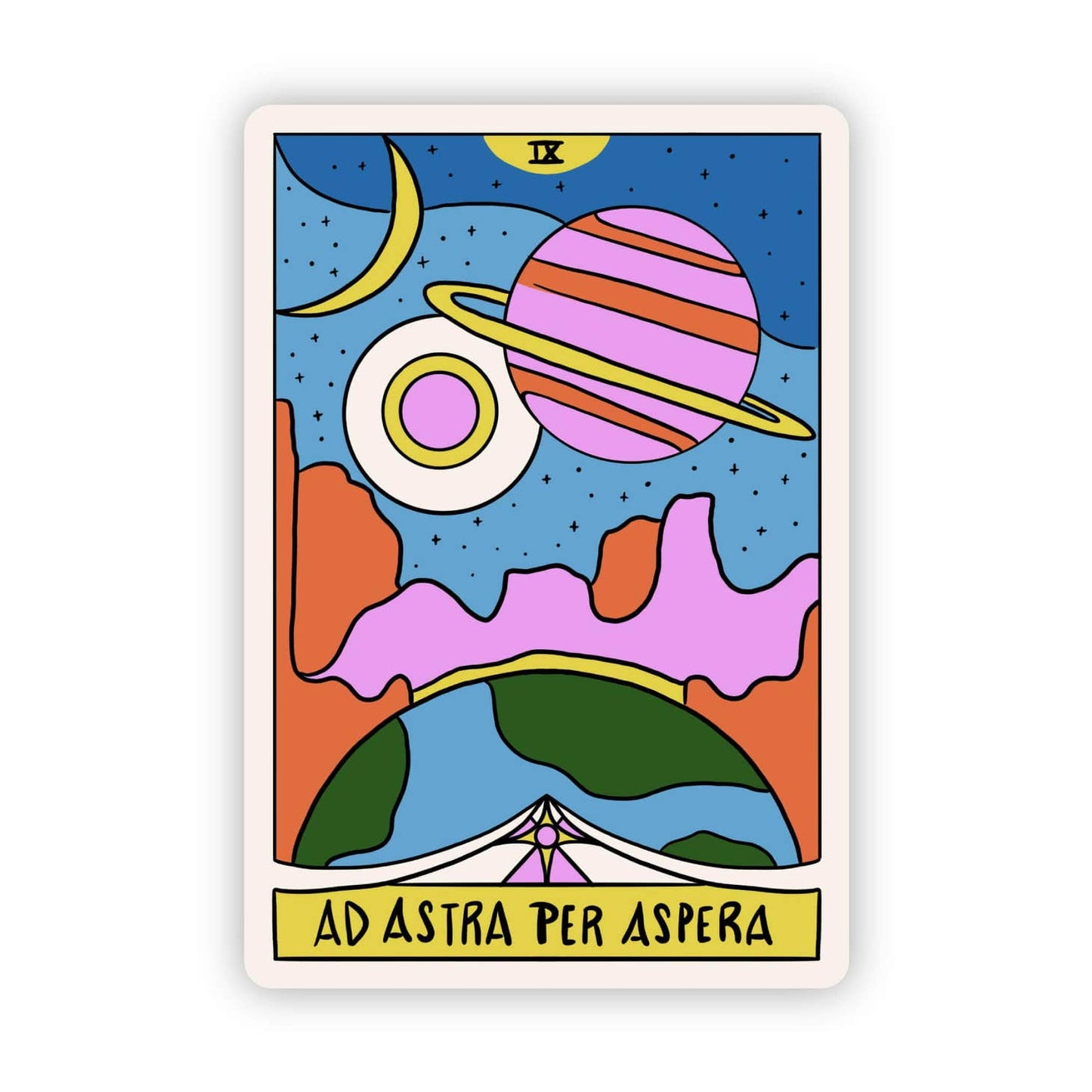 Ad Astra Per Aspera Tarot Vinyl Sticker